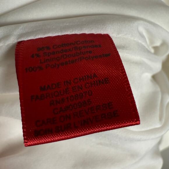 Zac Posen Z Spoke White Short Puff Sleeve V-Neck Sheath Mini Dress Size 4 - Picture 10 of 10